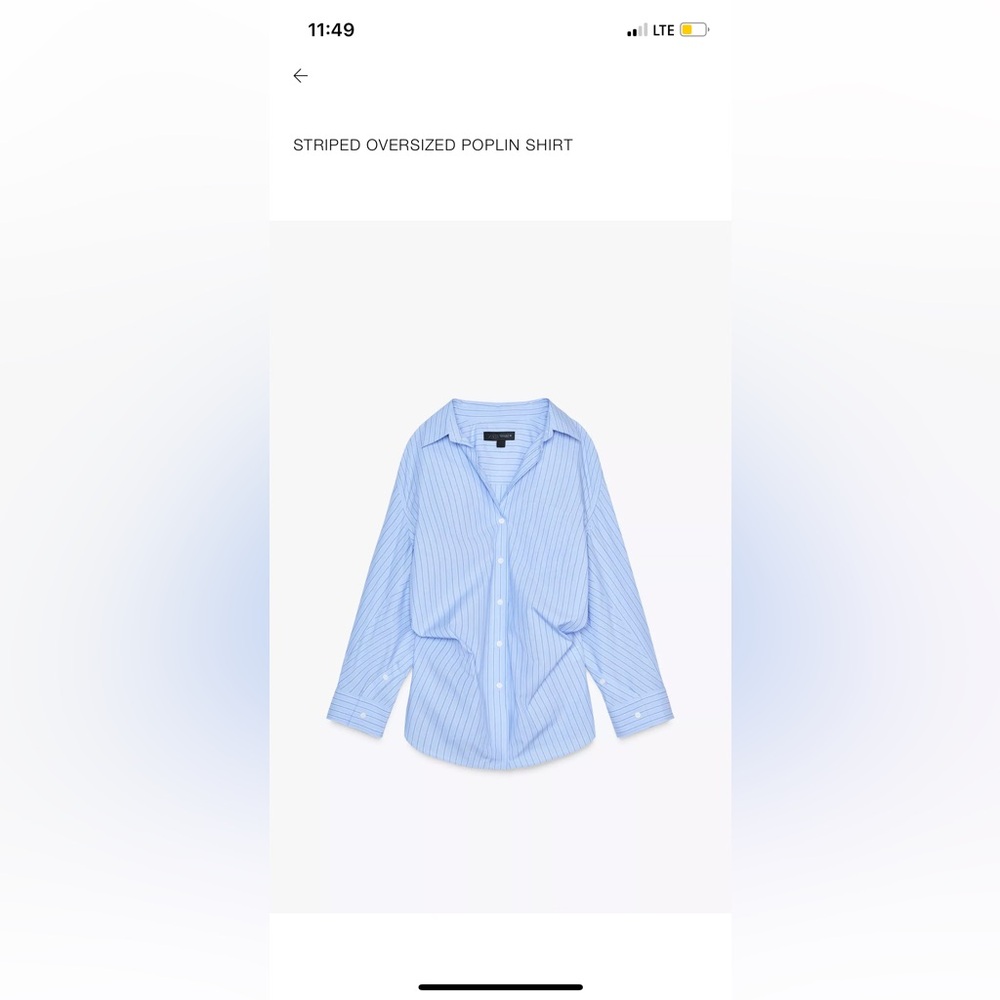 Zara Light Blue Pinstripe Shirt